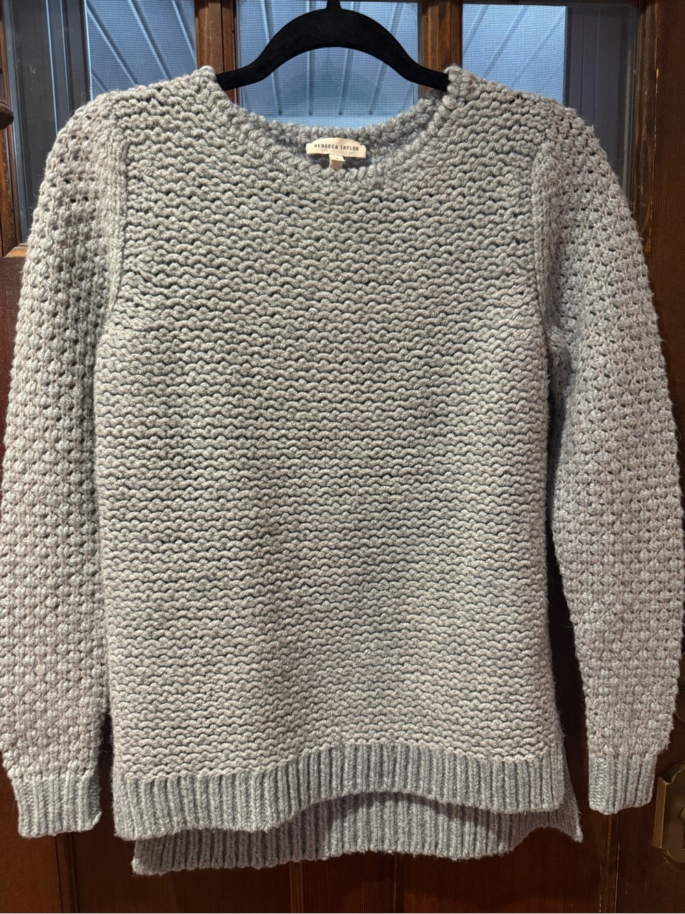Rebecca Taylor Light Gray Lurex Crewneck Knit Sweater Wool/mohair Blend NWT